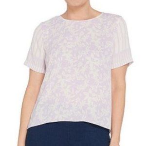 Vince Camuto Floral Lace Mix Print Blouse Top 2298